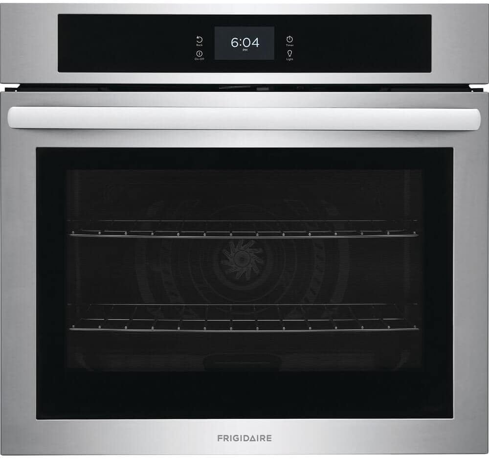 Frigidaire FCWS3027AS 30" 5.3 cu. ft. Total Capacity Electric Single Wall Oven with 2 Oven Racks, Convection, Sabbath Mode, Delay Bake, in Stainless Steel
