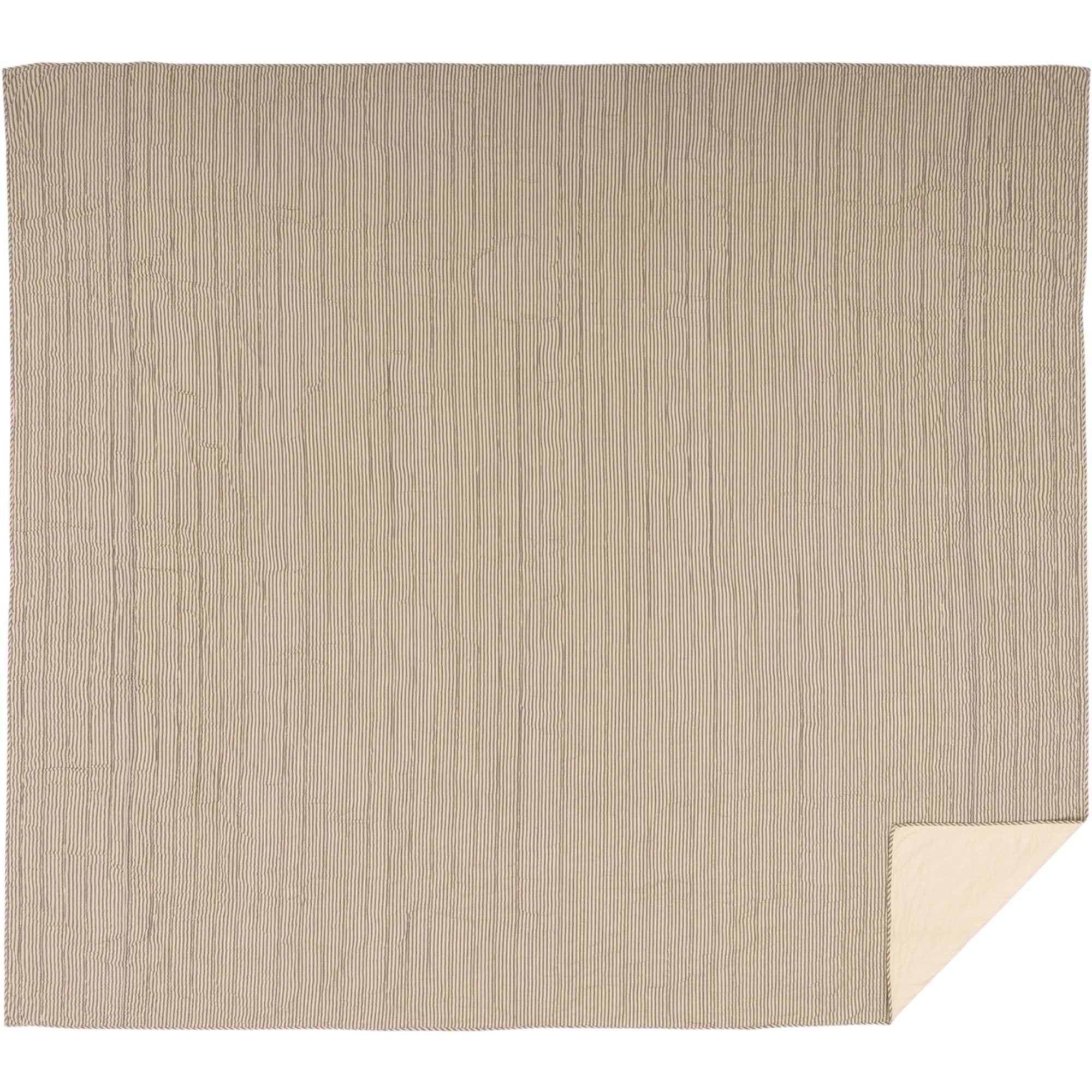 Sawyer Mill Blue Ticking Stripe Queen Quilt Coverlet