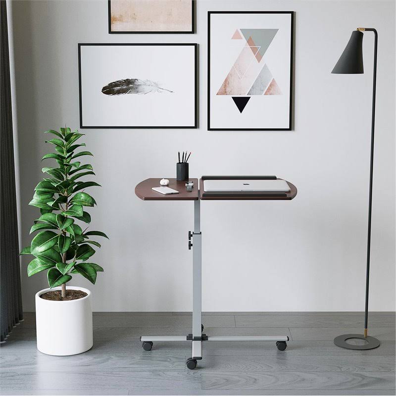 Techni Mobili Adjustable Laptop Cart Mahogany