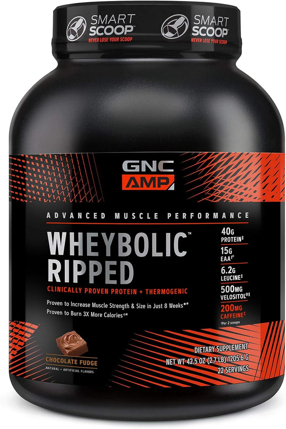 GNC AMP Wheybolic Ripped | Targeted Muscle Building and Workout Support Formula | Pure Whey Protein Powder Isolate with BCAA | Gluten Free | 22 Servings | Classic Vanilla Pack of 2