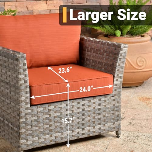 13 Pieces Outdoor Patio Furniture Set Wicker Sectional Sofa with Rocking Chair Tea Table Patio Rattan Conversation Set