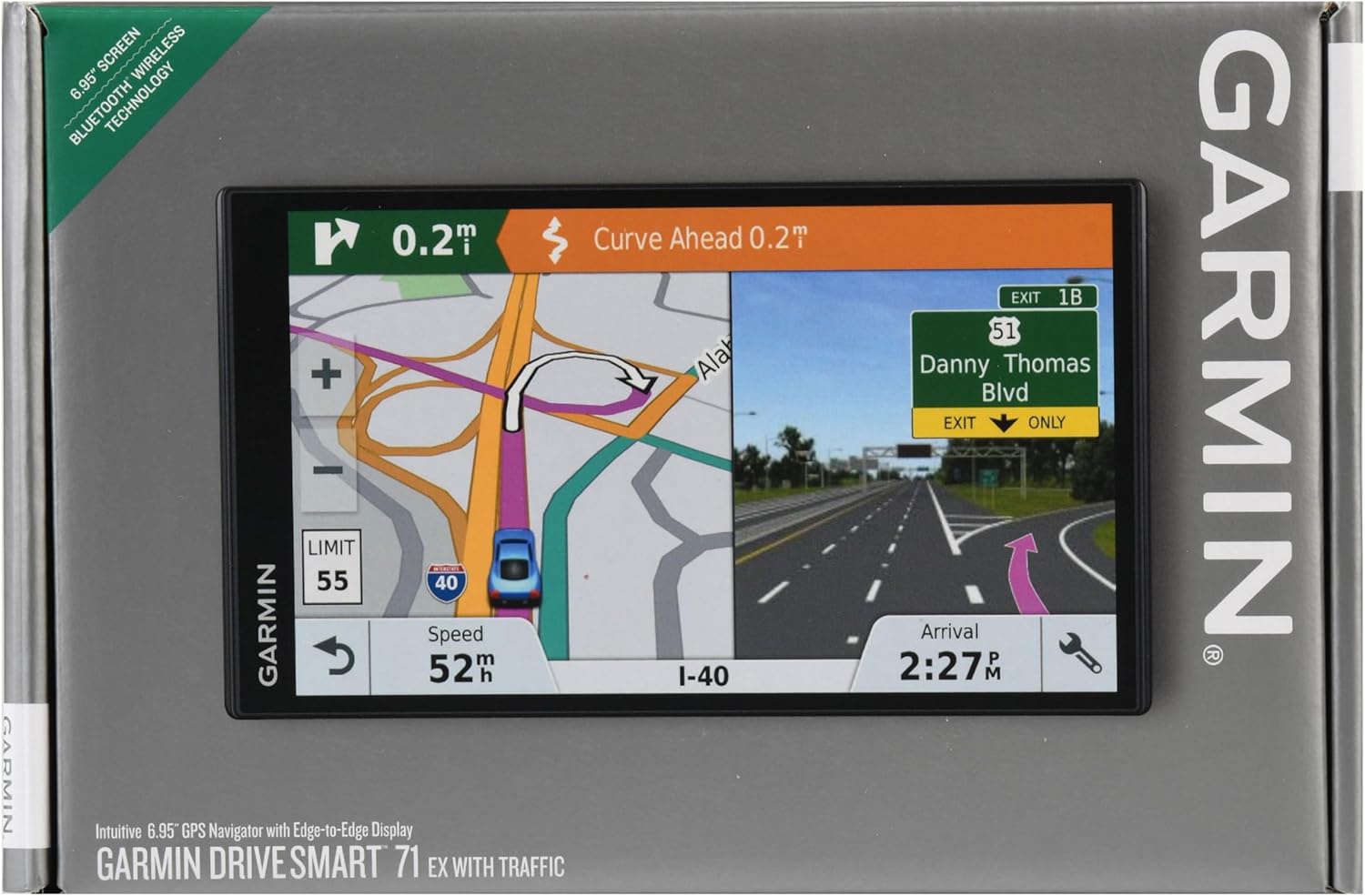 Garmin DriveSmart 71 EX with Traffic, 7-inch Car GPS Navigator with Bright, Crisp High-resolution Maps and Garmin Voice Assist