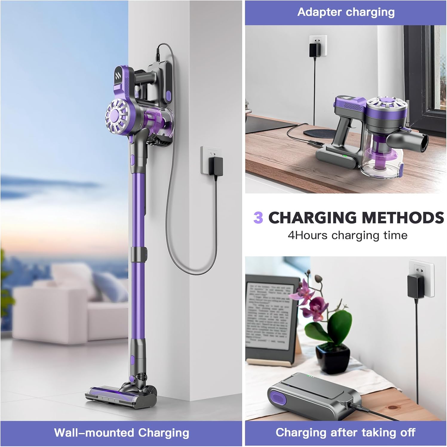 Vacuum Cleaners for Home,Cordless Vacuum Cleaner,Stick Vacuum Cleaner Rechargeable Vacuum 2200mAh Battery Up to 35 Mins Runtime,Lightweight Cordless Vacuum for Hardwood Floor Pet Hair