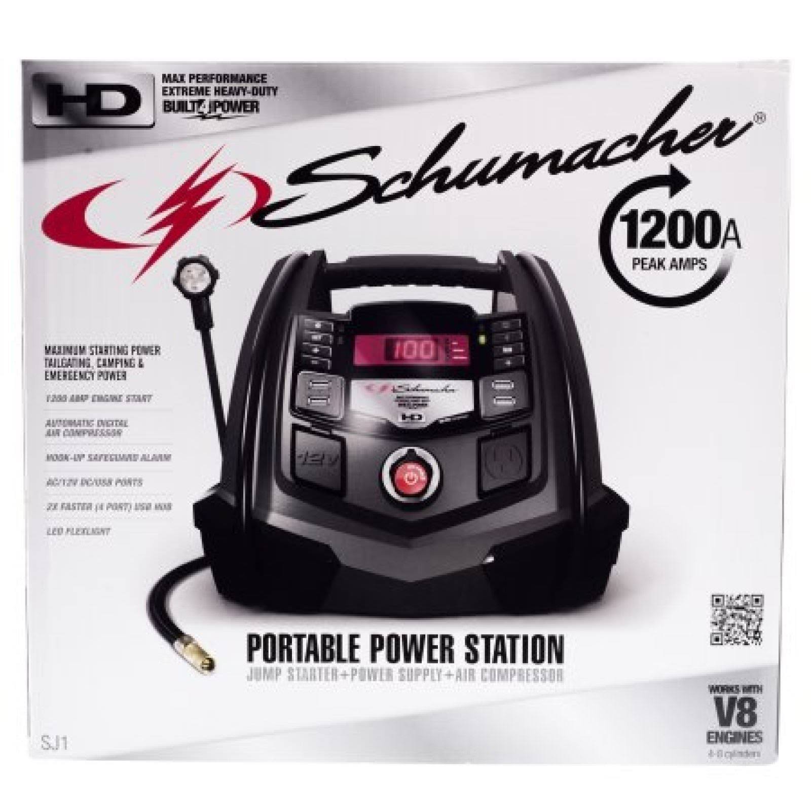 Schumacher 1200 Peak Amp Multifunctional Portable Digital Power Station