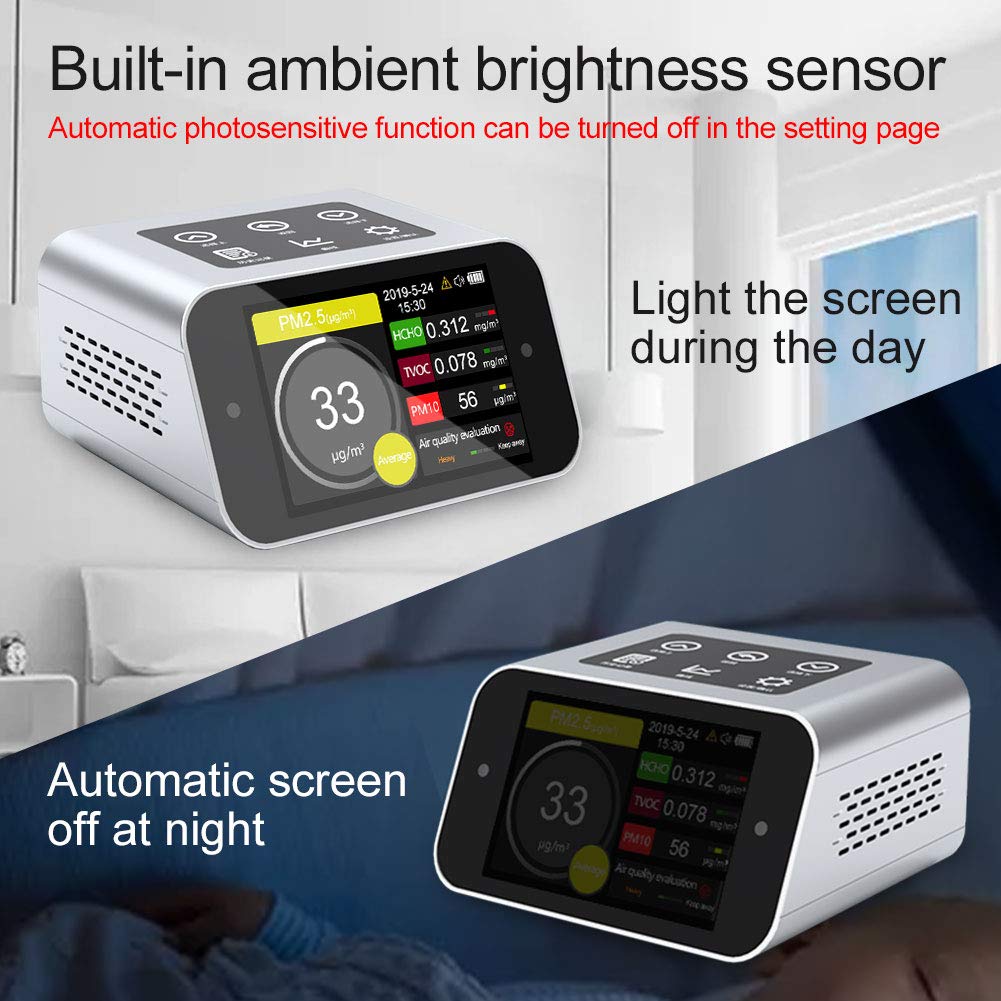 A16 Air Quality Monitor Indoor AQI PM2.5 PM10 Dust Meter PM1 Particle Counter TVOC VOC Detector HCHO Formaldehyde Pollution Tester Home Test kit