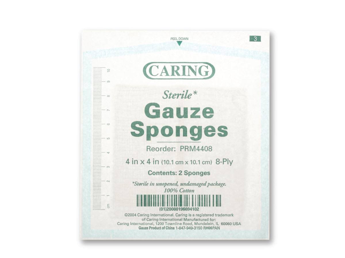 Caring Woven Sterile Gauze Sponges