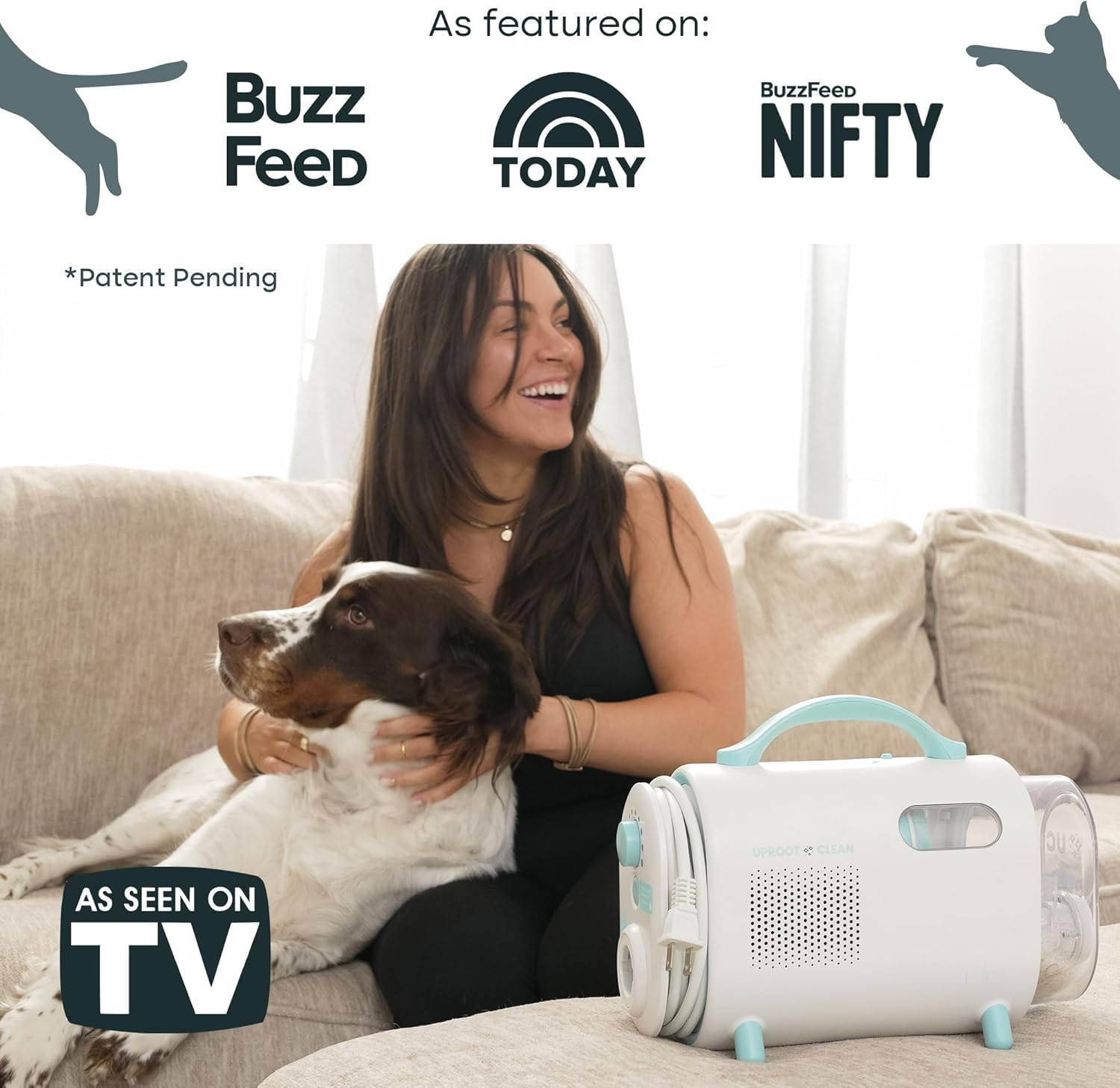 Uproot Clean Pet Grooming Vacuum Kit 7 in 1 - Cat & Dog Hair Vacuum Groomer with Brush, Detangle, Deshed, Trim, Clean, & Dry Attachments - Complete Cat & Dog Grooming Vacuum for Shedding Pets