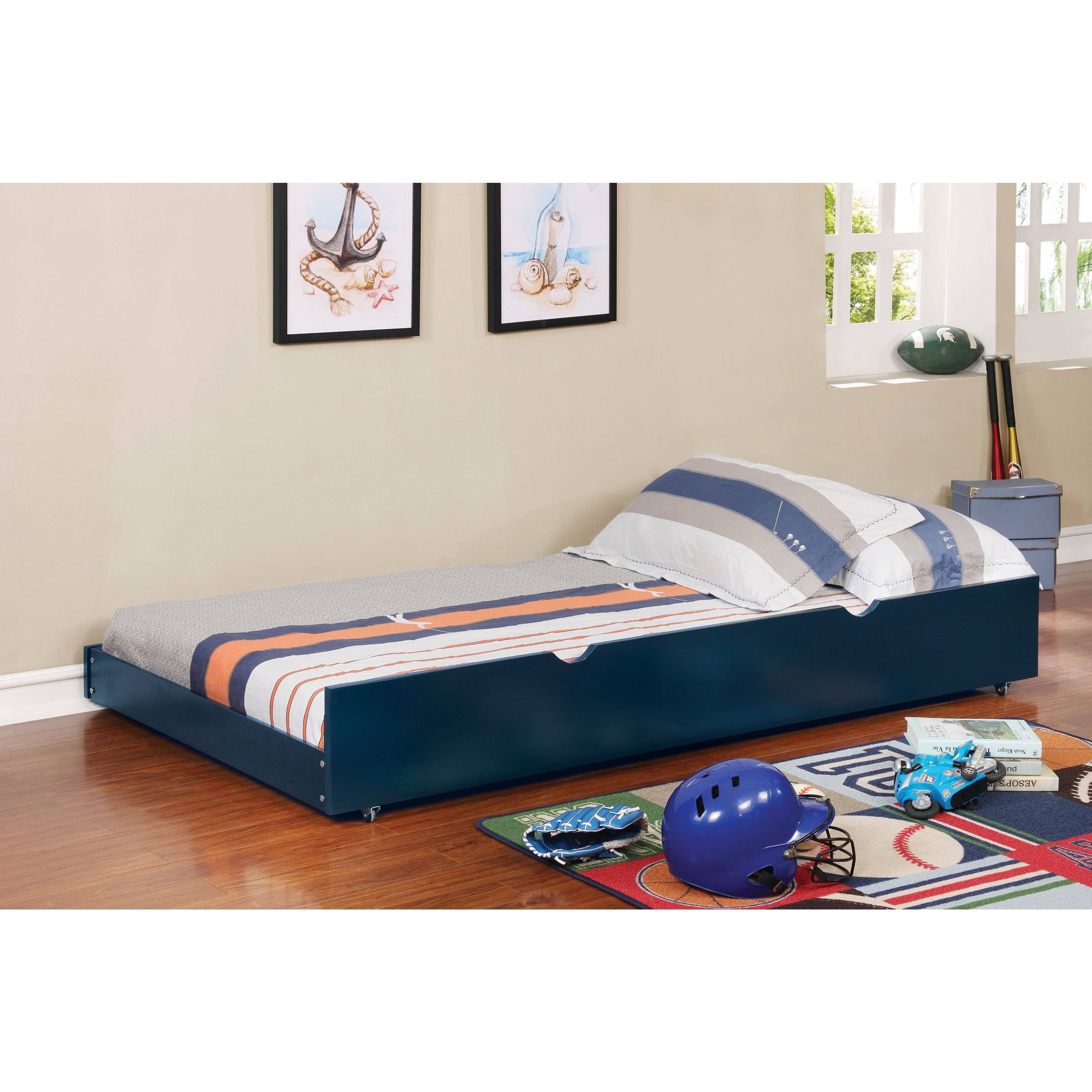 Furniture of America Pice Modern Twin Solid Wood Pull-Out Trundle, Gray