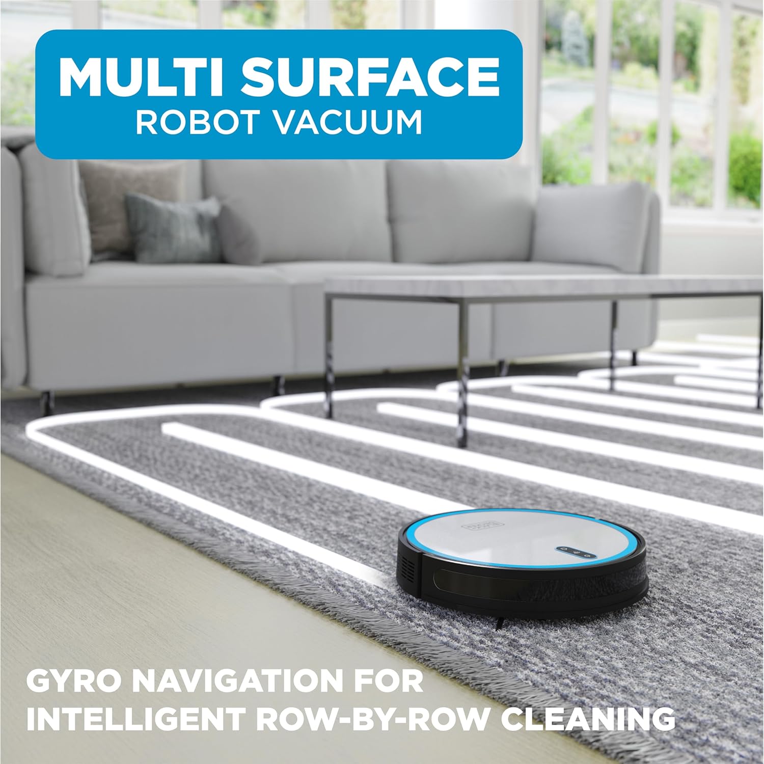 BLACK+DECKER Roboseries Robot Vacuum - 2000Pa Suction, Smart Mapping, App & Remote Control, 120 Min Runtime, Self-Charging, Works with Alexa, Perfect for Hard Floors, Carpets, Pet Hair, Low Carpet