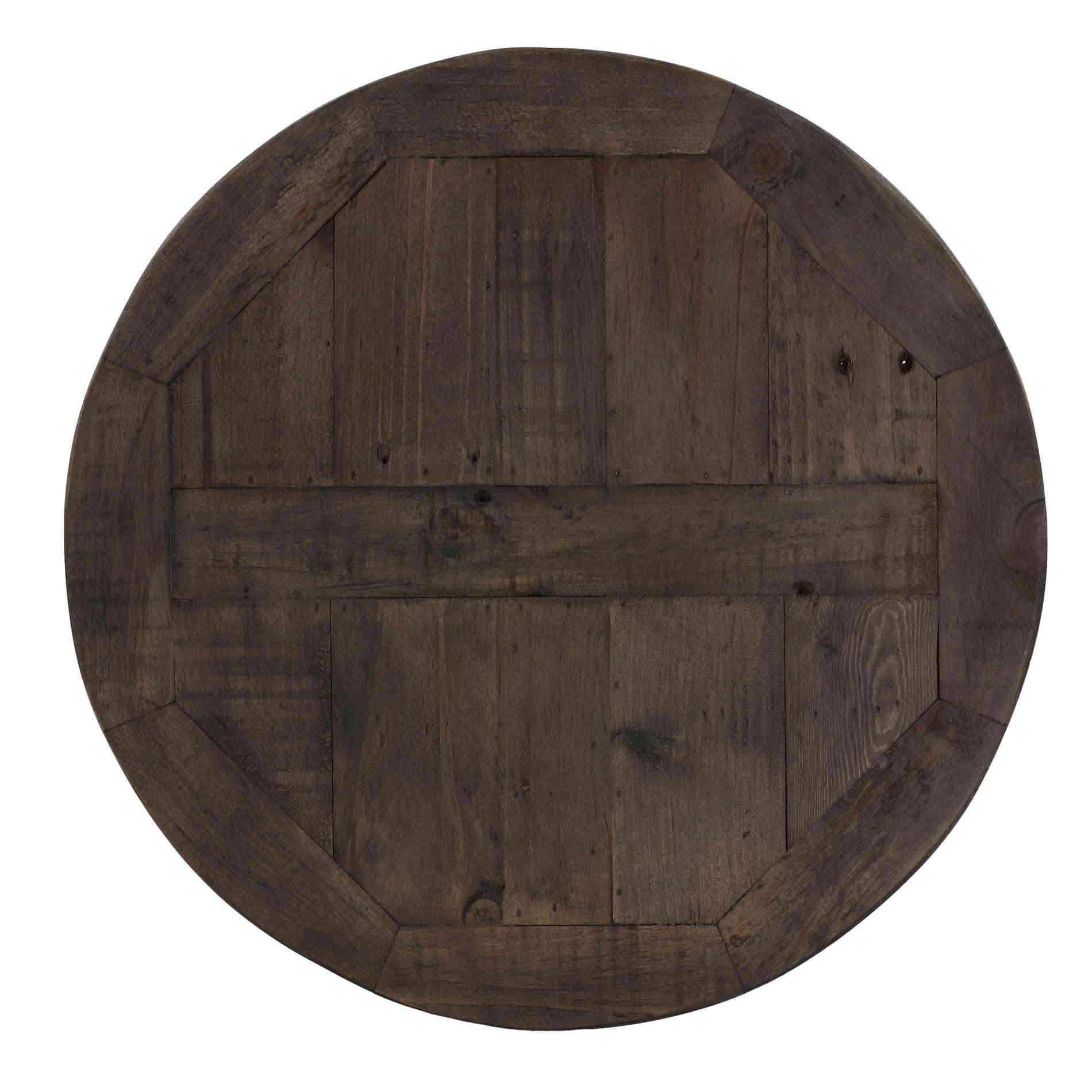 Cortesi Home Newcastle End Table, Solid Reclaimed Wood and Black Metal