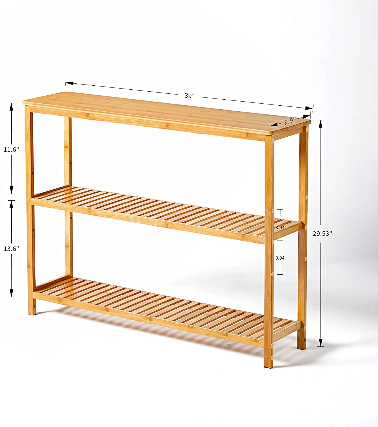 Console Tables for Entryway,3 Tier Entryway Table with Shoe Storage,Bamboo Narrow Console Table for Living Room, Bedroom,Foyer,Hallway Table