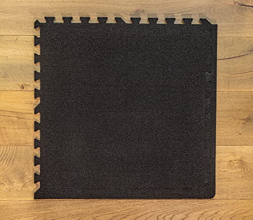 Square Brands - Interlocking Foam Floor Carpet Tiles - 24" x 24" x 3/8" Gray - Puzzle Flooring Rug Tiles for Living Room - Soft EVA Foam Carpet Squares for Home, Classroom