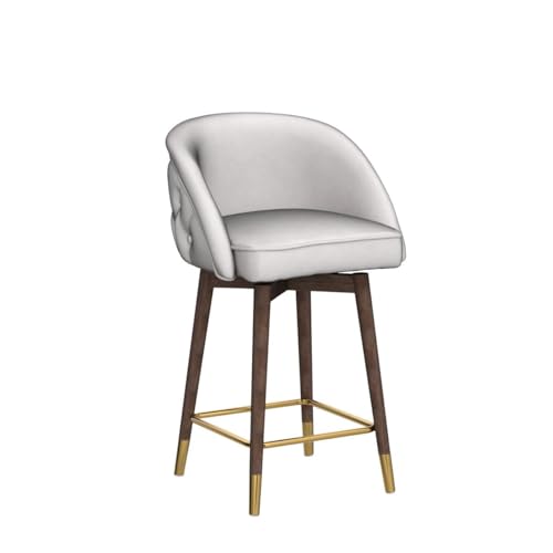 Guyou 26” Swivel Velvet Counter Stools Set of 2, Upholstered Counter Height Bar Stools with Tufted Back Kitchen Island High Chairs with Wood Legs and Gold Footrest for Pub Home Bar Dining Room (Black)