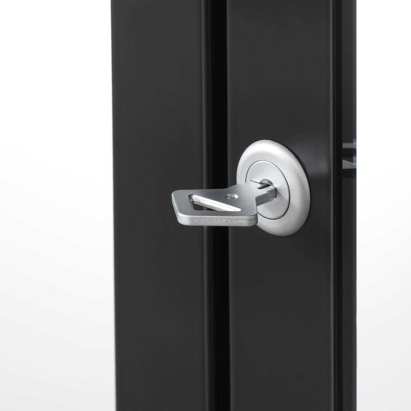 IKEA - MILSBO Glass-Door Cabinet, Anthracite, 28 3/4x68 7/8