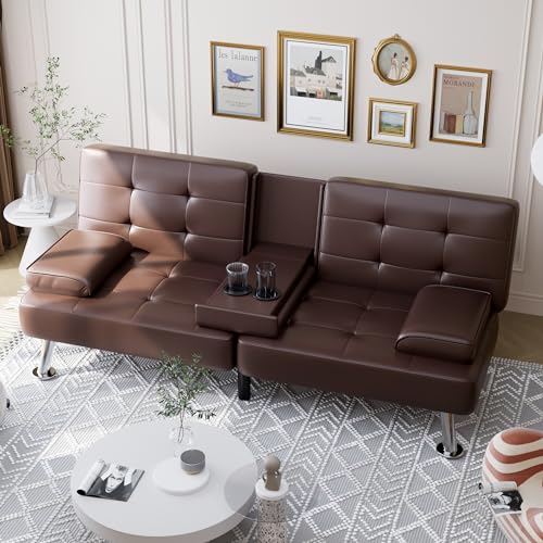 Sofa Bed Reversible Convertible Sleeper Pull Out Couches with Storage Chaise, Linen Fabric Furniture for Living Room, Apartment, Dark Gray