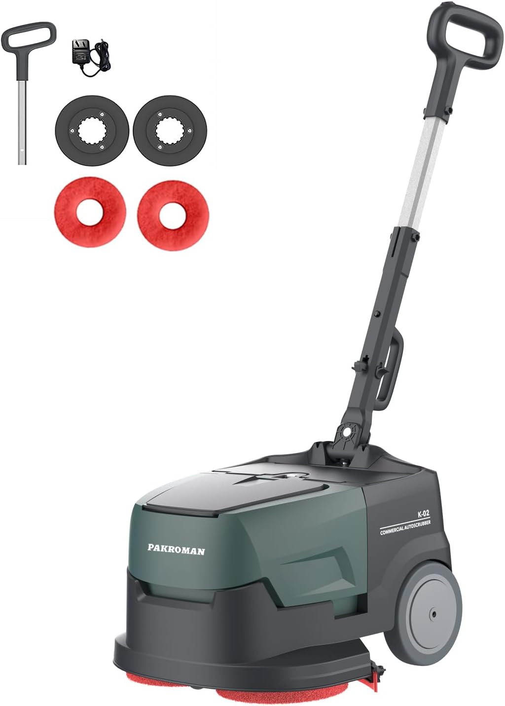 Portable Commercial Floor Scrubber Machine, Lightweight 21Lbs, Rechargeable Lithium-Ion Battery 90mins Working,for Large Areas Cleaning Works,Hotels