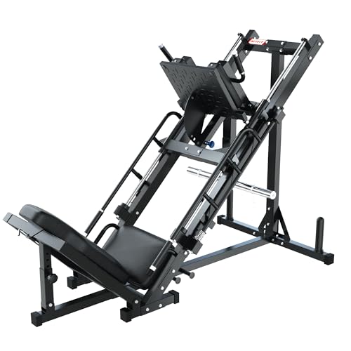 RitFit Leg Press Hack Squat Machine, Professional Adjustable Leg Press Machine for Home Gym with Linear Bearing, Specialty Hack Squat Machine for Full Lower Body Workout with Weight Storage Posts