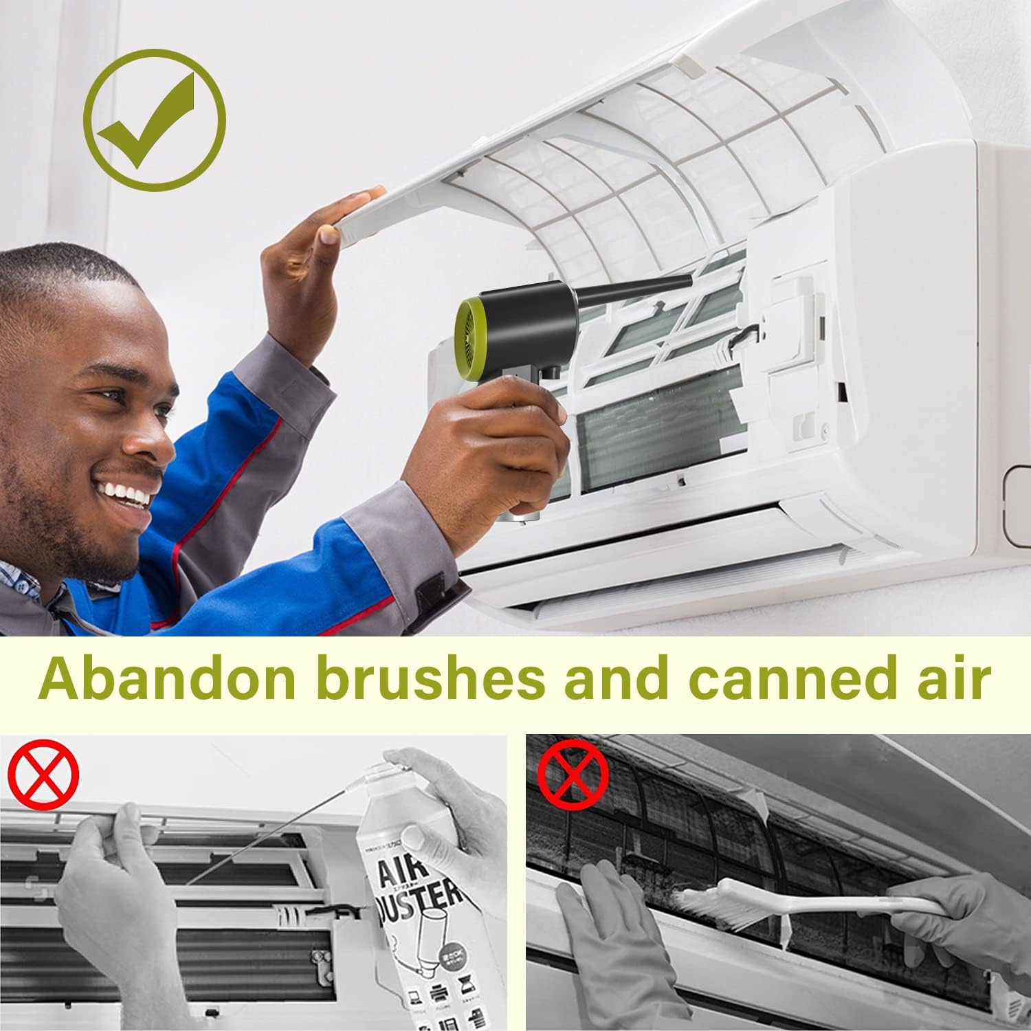 Cordless Air Duster, Blower & Vacuum 2 in 1, Compressed Air Duster, Portable Handheld Electronics Air Duster, Power 77000 RPM Motor, 10000 PA Suction, for Keyboard Car Computer Toys.