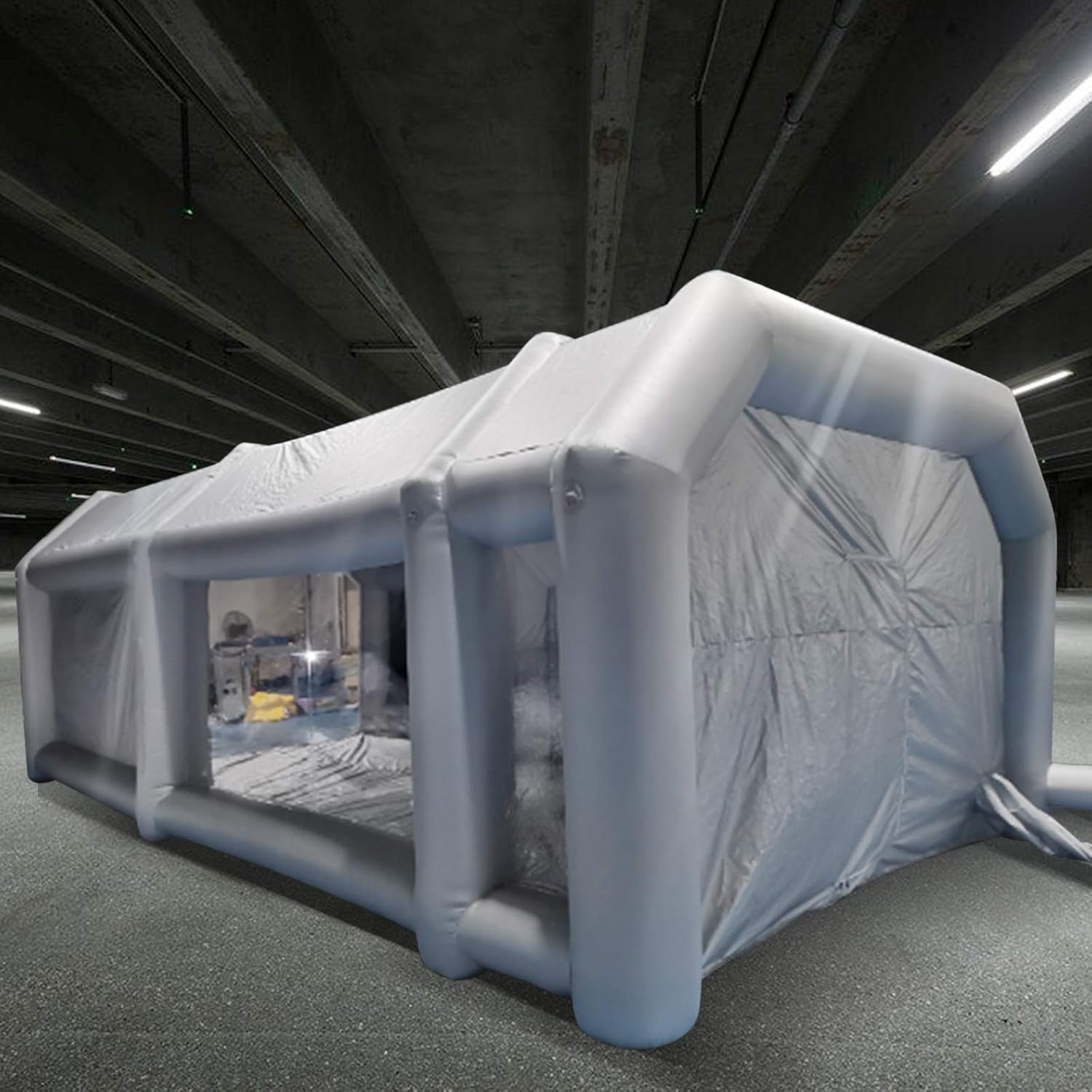 Portable Inflatable Paint Booth, 26x13x10Ft Inflatable Spray Booth, Car Paint Tent w/Two Air Filter System, Upgraded Blow Up Spray Booth Tent, Auto Paint Workstation, Car Parking Garage