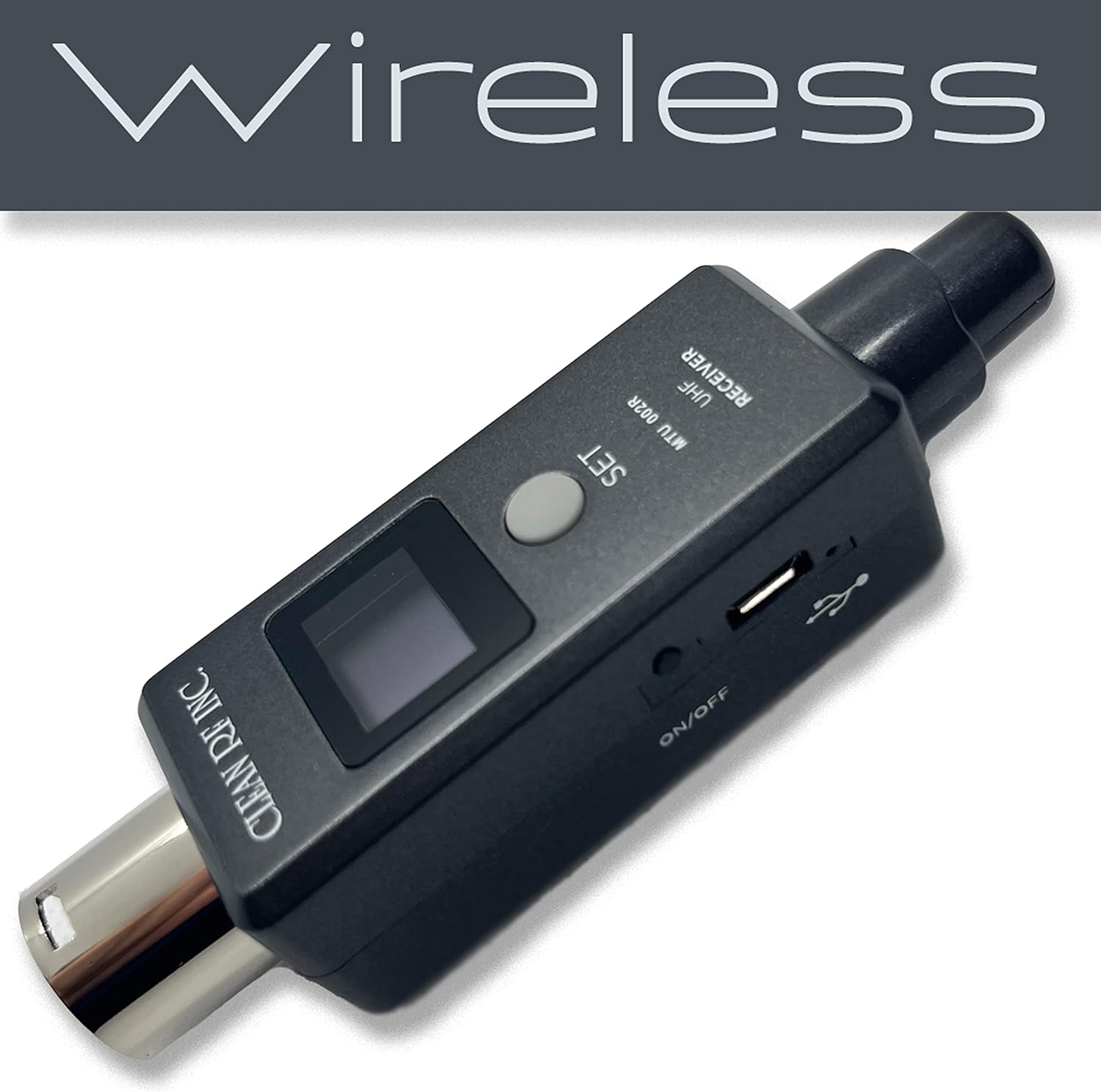 Wireless XLR Adapter System | Transmitter and Receiver for Dynamic Microphones Active PA Systems Mobile DJs or Instrument Wireless | 48k UHF Digital | 5+ Hours of Battery Life | USB Recharge Capable