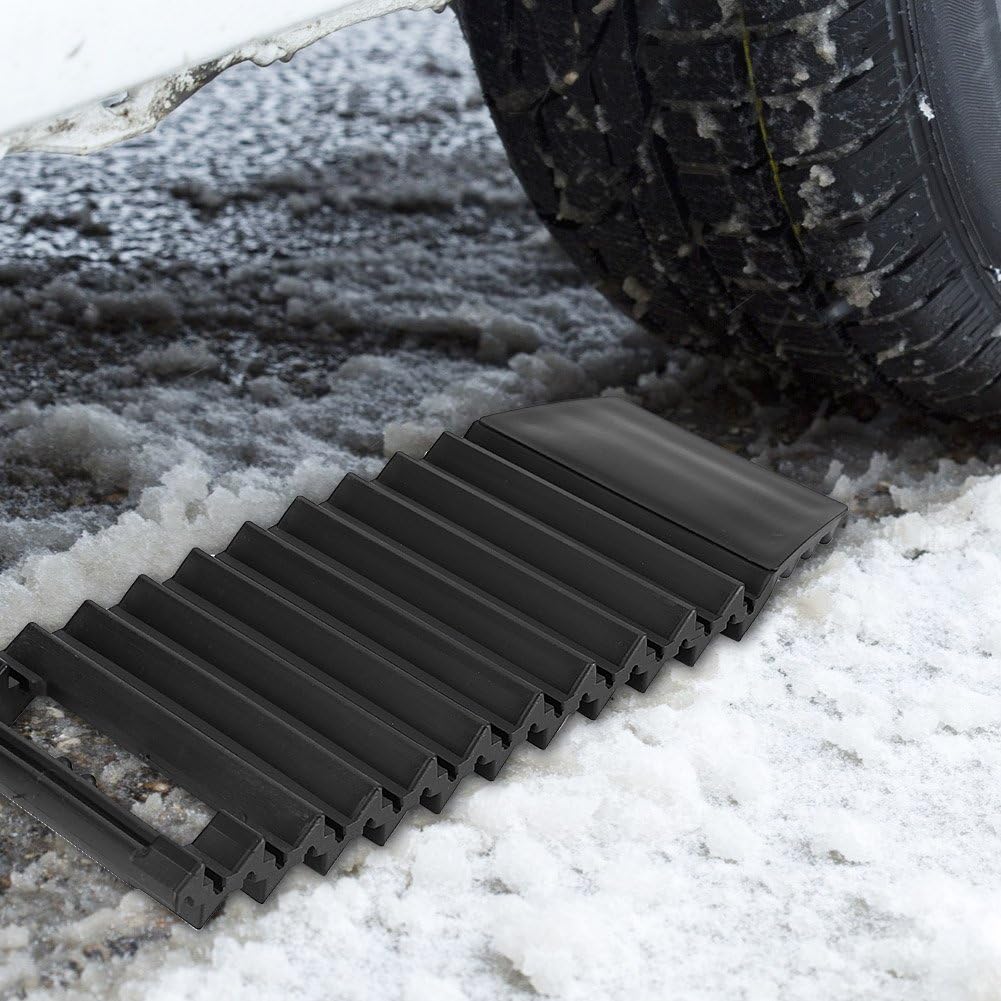 Yosoo Universal Car Wheel Anti Skid Pad Tire Traction Non-Slip Mat Plate Grip for Snow Mud Pack of 2