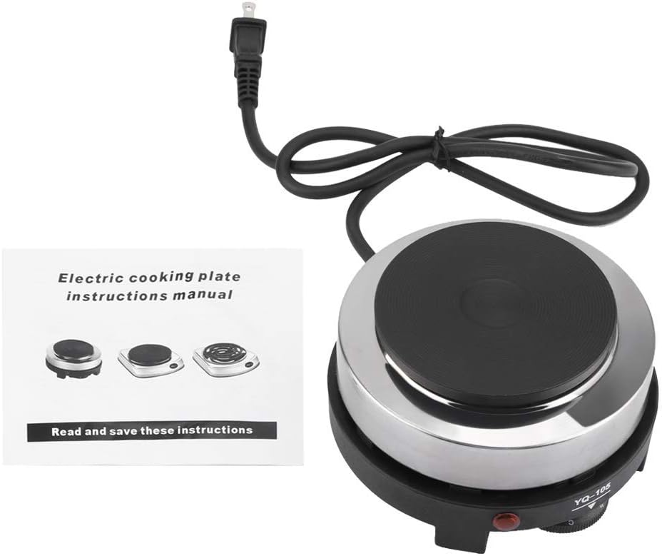 LANTRO JS - Electric Mini Stove Hot Plate, Portable 500W Single Burner Multifunction Home Heater Plate Kitchen Appliance for Milk Water Coffee Heating, Camping RV and Hot Pot (US Plug 110V) Pack of 2