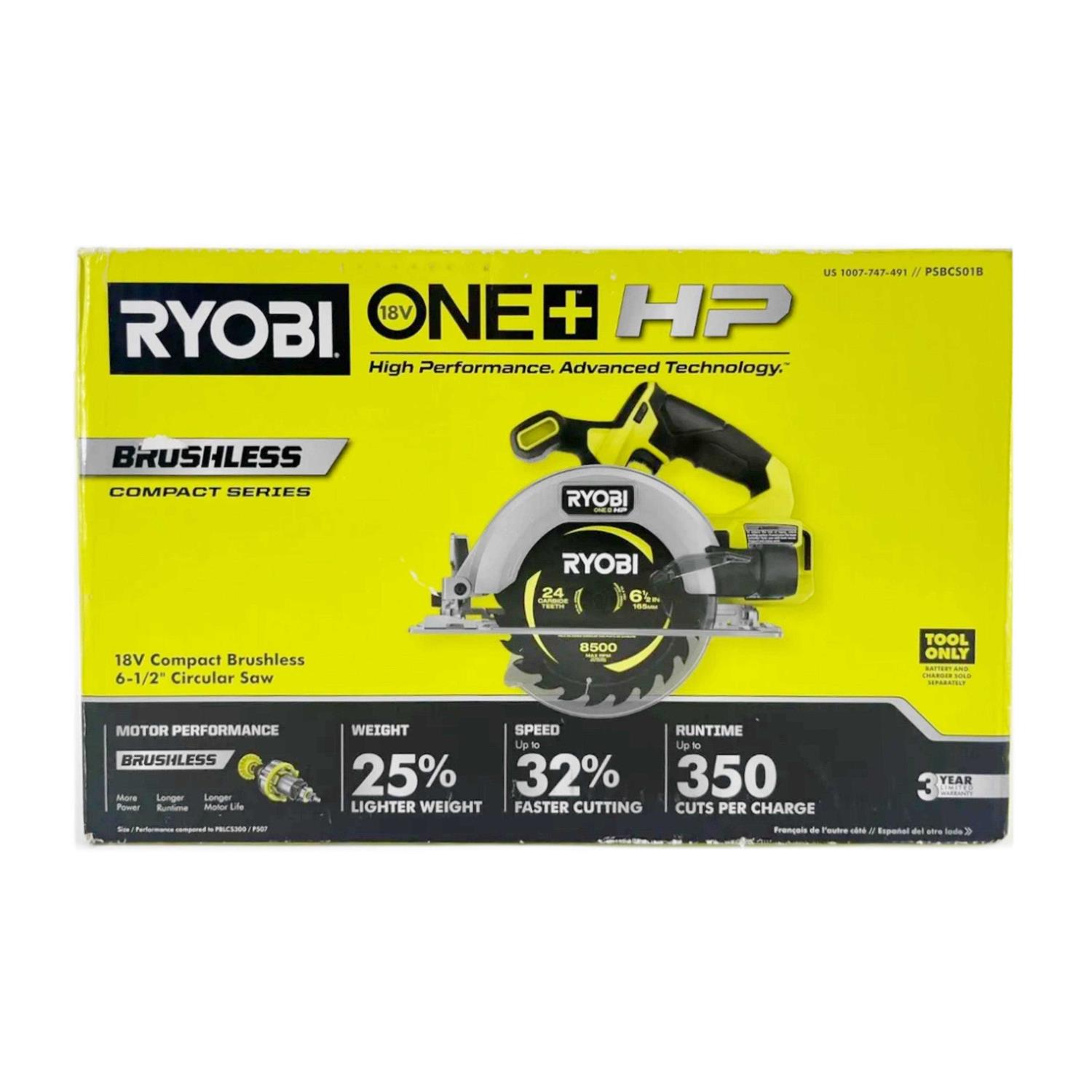 RYOBI ONE+ HP 18V Brushless Cordless Compact 6-1/2 in. Circular Saw - Shop Hardware Tools Online Store
