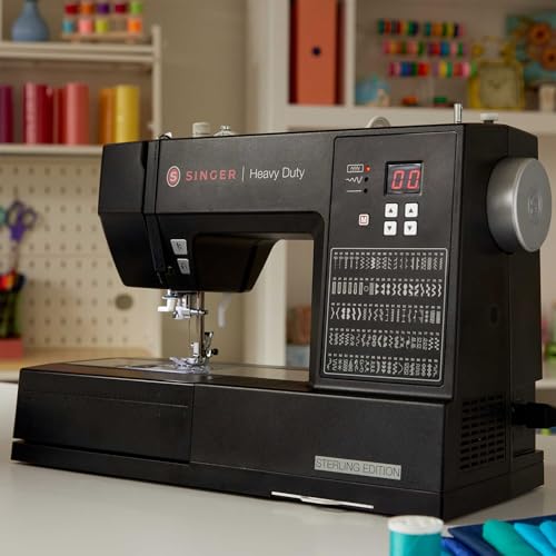 SINGER Heavy Duty 6600C Sterling Sewing Machine with Accessory Kit | Strong Motor with Enhanced Piercing Power, 215 Stitch Applications, Full Metal frame, LCD Screen & 1-Step Buttonhole
