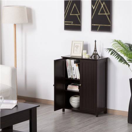 Smilemart 3-Tier Wooden Floor Storage Cabinet Organizer for Bathroom, Espresso, Size: 23.6