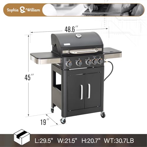 Sophia & William Gas Grill Propane BBQ Grill Barbecue Grill Outdoor