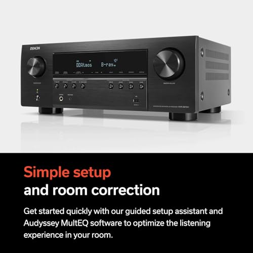 Denon AVR-S970H 8K Ultra HD 7.2 Channel (90Watt X 7) AV Receiver - Built for Gaming, Music Streaming, 3D Audio & Video, Alexa + HEOS, Black