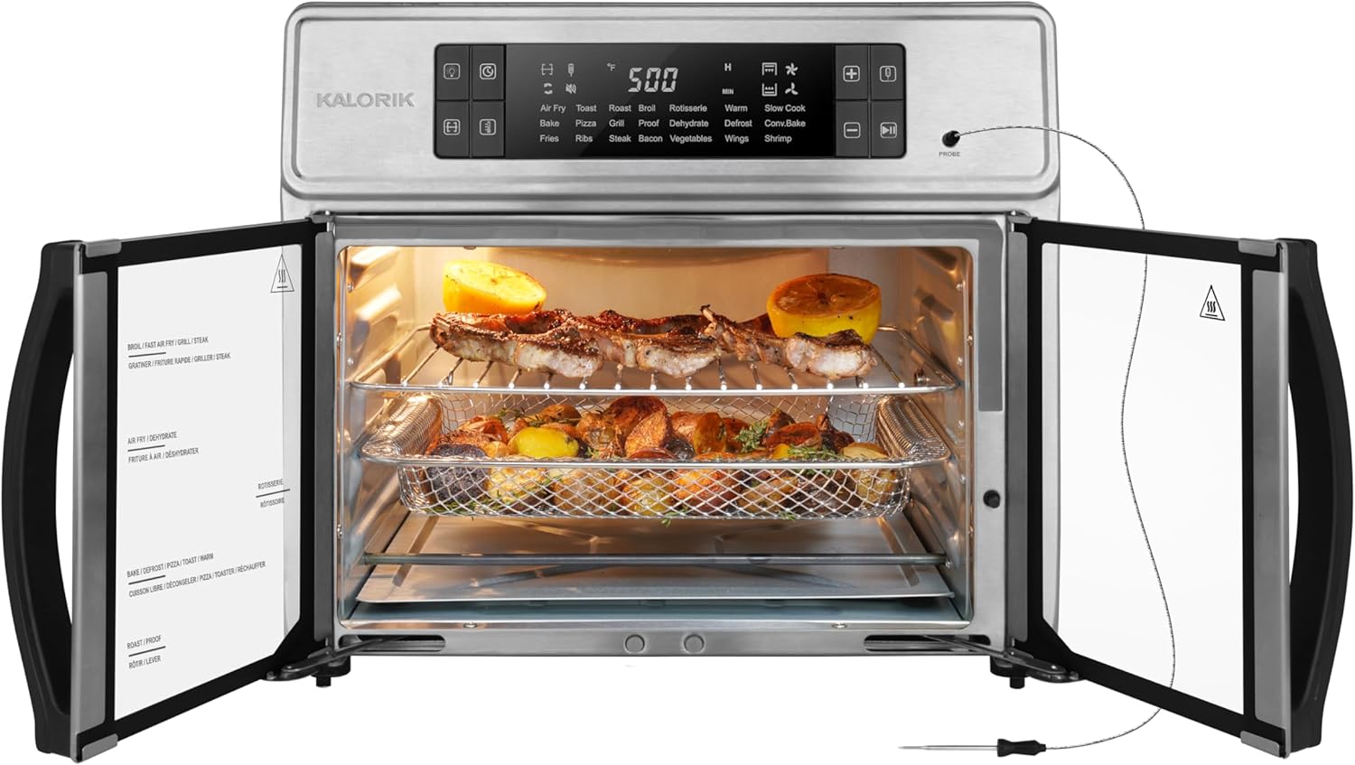 Kalorik MAXX Advance 26 Quart Digital Air Fryer Oven with 9 Accessories, Stainless Steel (AFO 52425 OW)