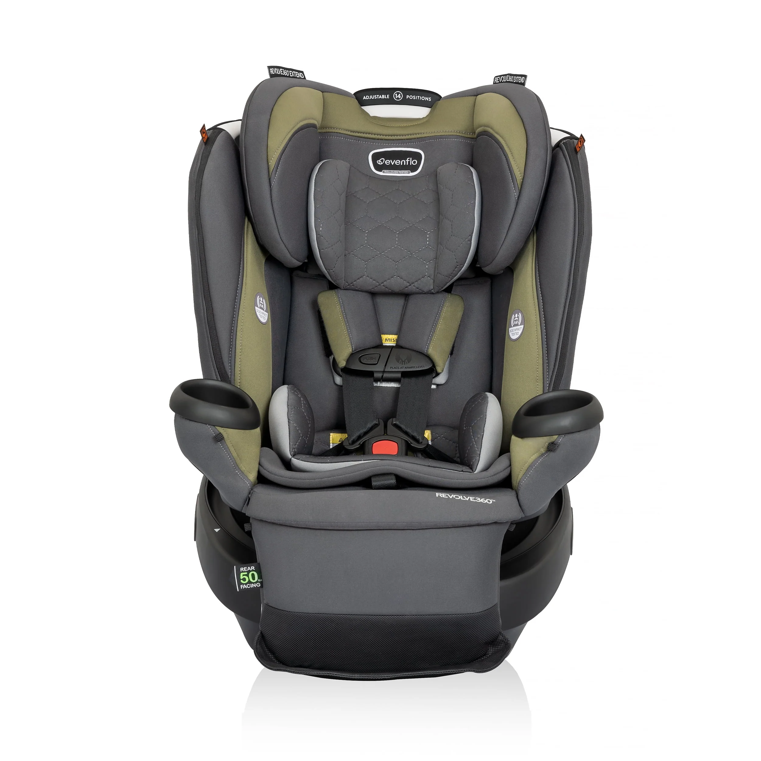 Revolve360 Extend All-in-One Rotational Car Seat with Quick Clean Cover (Revere Gray)