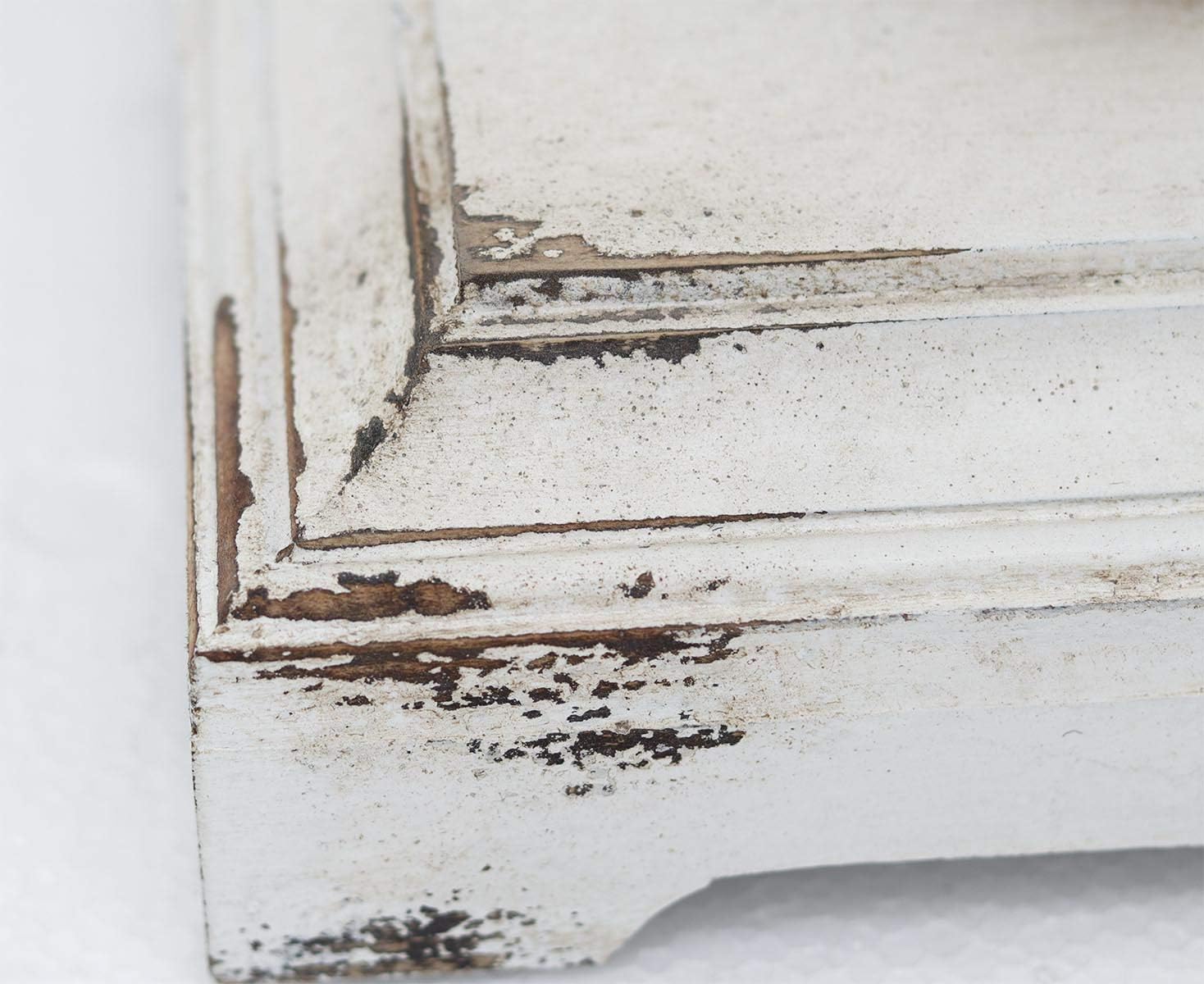 Rustic Wood Rectangle End Table, French Country Accent Side Table, Farmhouse Wood Accent Table for Bedroom Living Room, 19.75 x 11.75 x 27.5 Inches