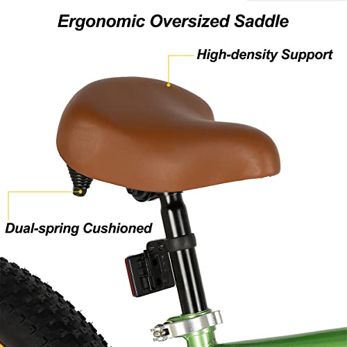 HILAND Adult Fat Tire Beach Cruiser Bike, Wide 26 x 3 Inch Wide Wheels, Single Speed Cruiser Bike with Coaster Brakes for Men Mens Women