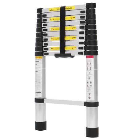 16.5ft/12.5ft/10.5ft Aluminum Telescoping Ladder, Non-Slip Folding Ladder with Foot Pad Lightweight Multi-Use Retractable Extens