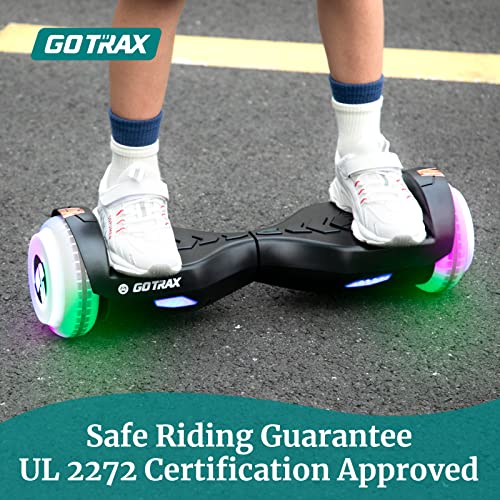 Gotrax Hoverboard with 6.5" LED Wheels & Headlight, Max 4/5 Miles Range, 6.2mph Power by Dual 200W Motor, UL2272 Certified and 50.4Wh/65.52Wh Battery Self Balancing Scooters for 44-176lbs Kids