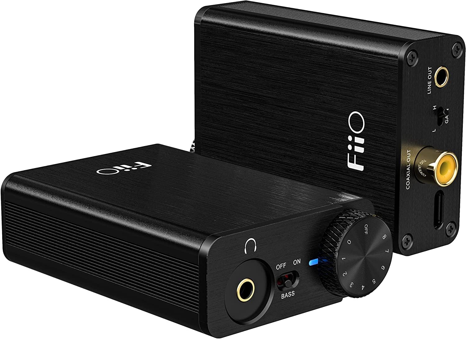 FiiO E10K-TC Headphone Amplifier USB DAC Type-C, Black with 3.5mm M/F Shielded Stereo Audio Extension Cable 6 Ft