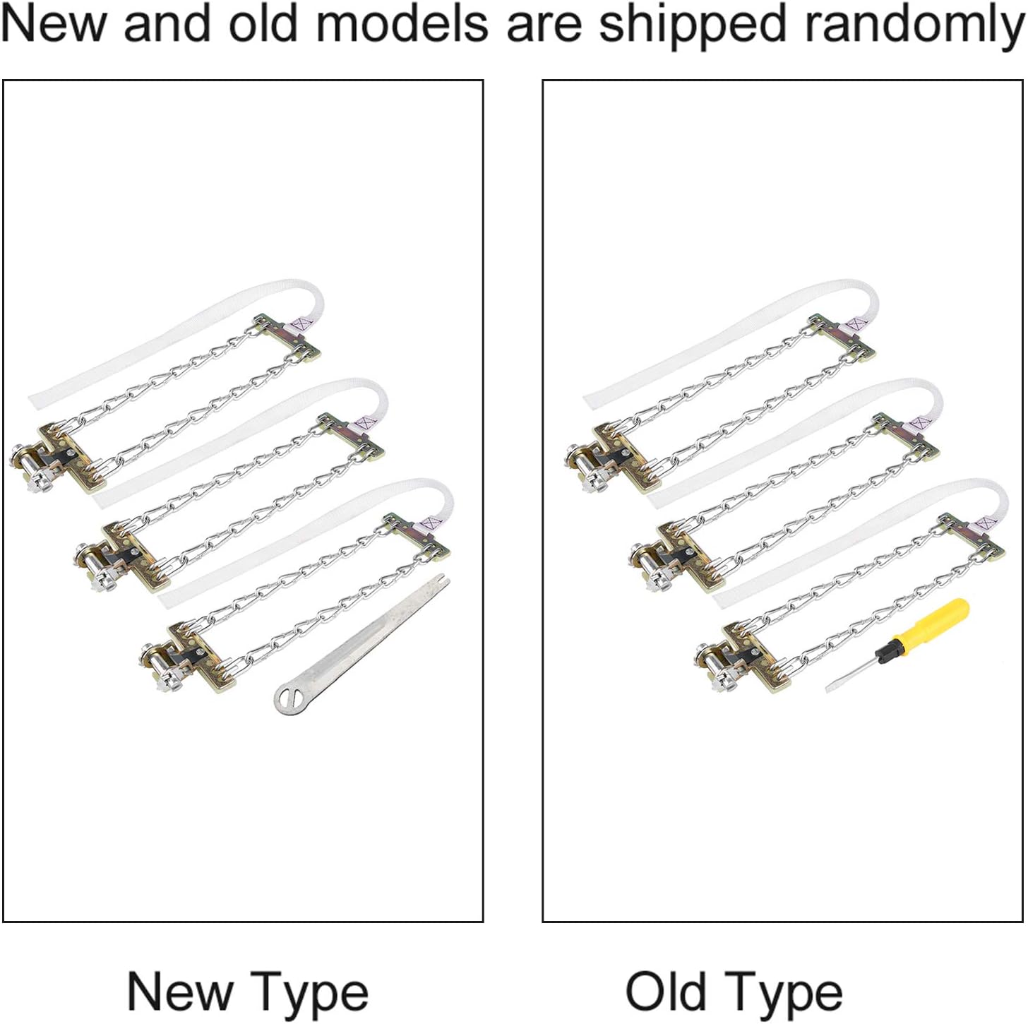 Steel Tire Chain, 3pcs Anti-Skid Mud Ice Snow Tire Chain Winter Security Tyre Belt Compatible with Car Truck SUV (M)