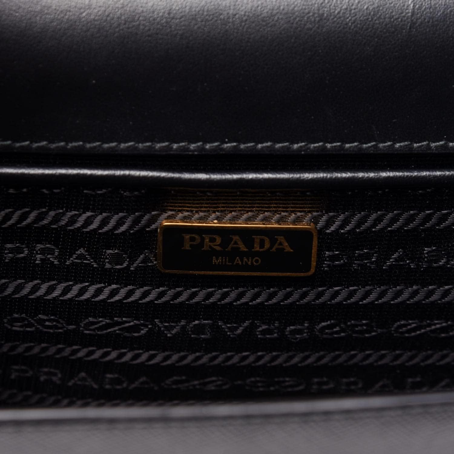 Prada Bianco White Black Saffiano Leather Chain Crossbody Bag 1BD133