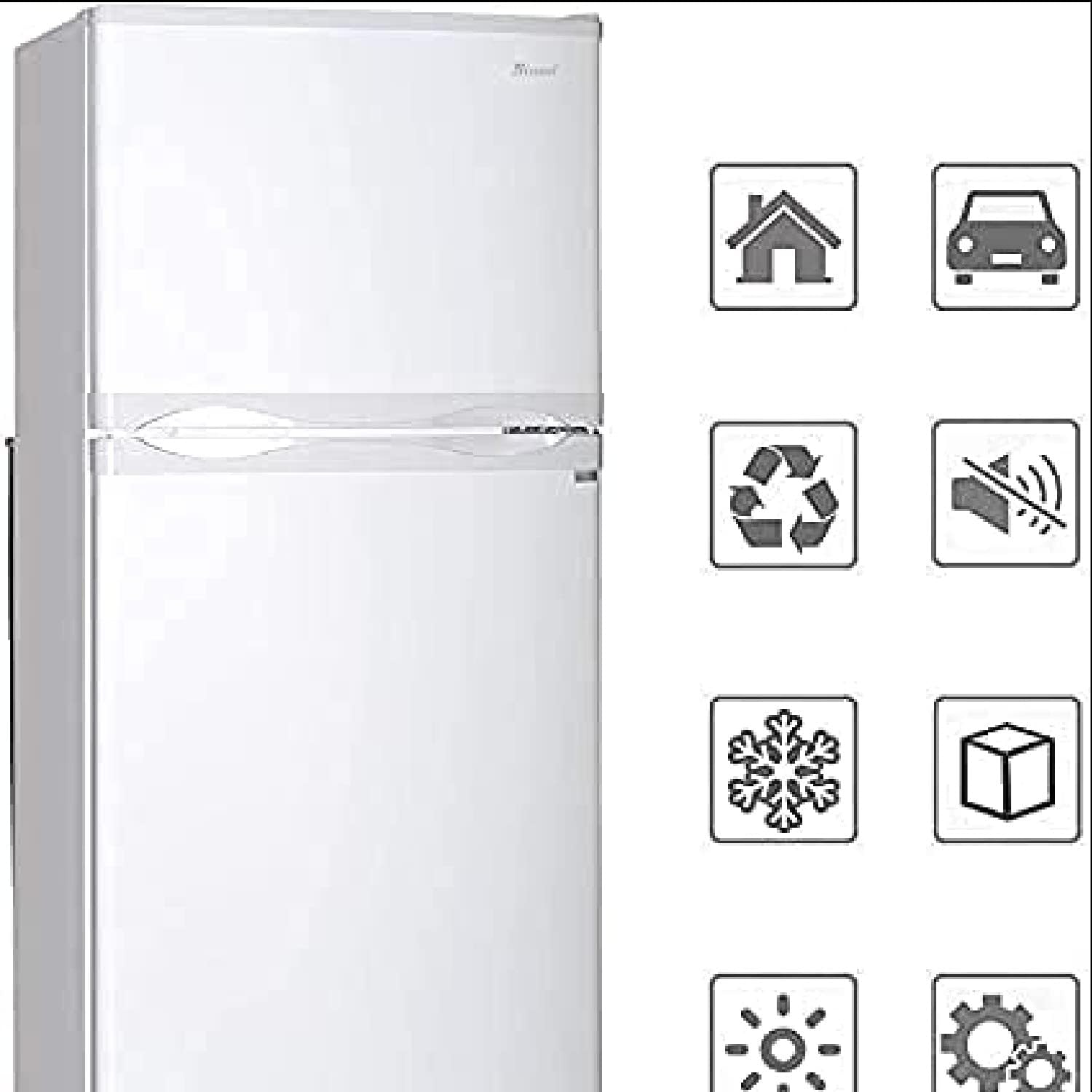 Smad Propane Refrigerator with Freezer Electric LPG 2 way Refrigerator No Noise Large Capacity 6.1 cu.ft, White