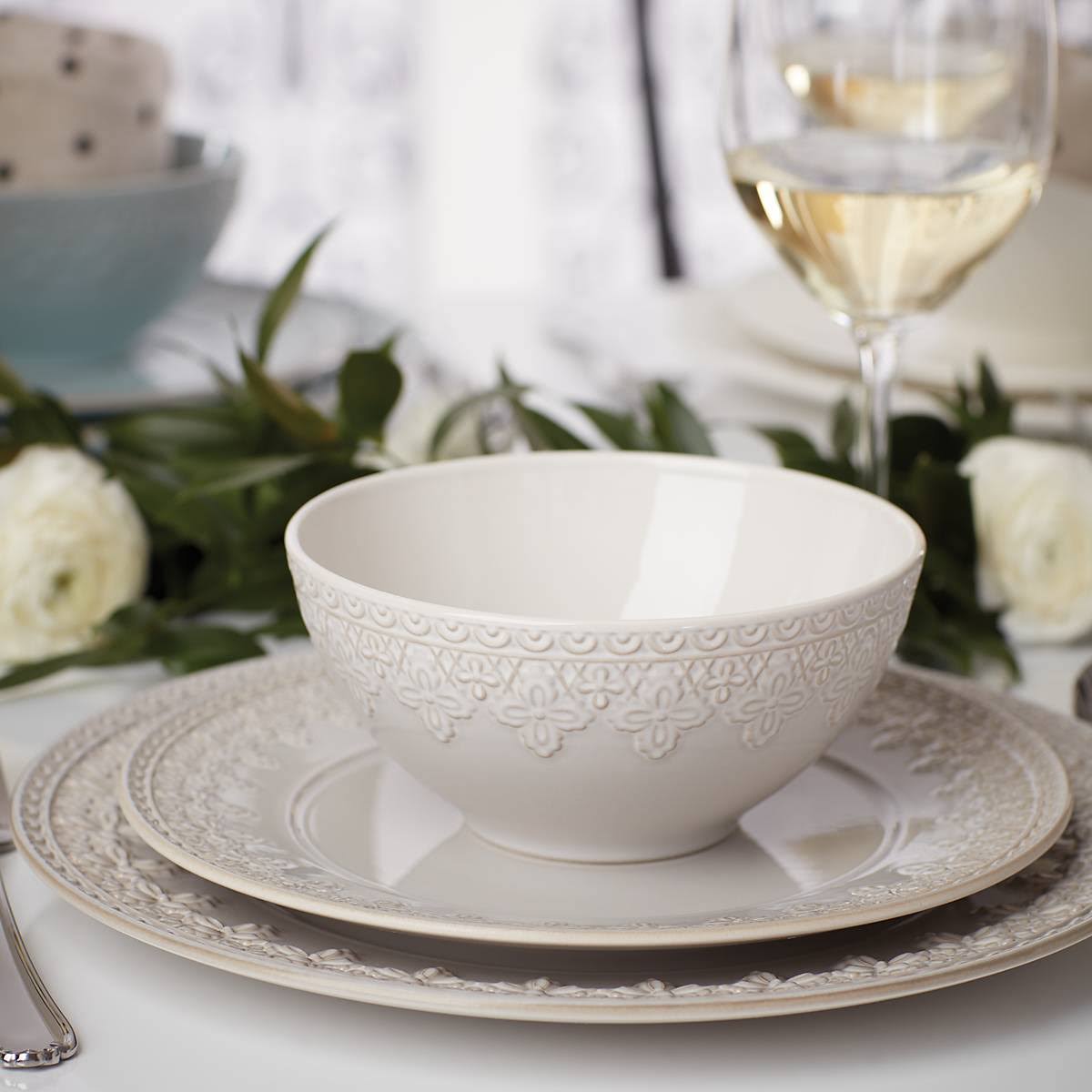 Lenox Chelse Muse Fleur Grey 4-Piece Place Setting