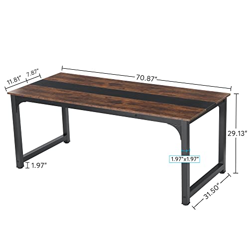 Tribesigns Modern Computer Desk, 63 x 31.5 inch Large Executive Office Desk Computer Table Study Writing Desk Workstation for Home Office, Spliced Desktop, White