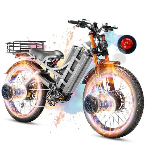 2025 Romeo Pro 3/Pro 2 Electric Bike for Adults 5000W/4000W Dual Motor E Bike 50/46MPH 60V/80Ah 52V/70AH Long Range Electric Bicycle,26 * 4.0 Fat Tire Full Suspension Electric Mountain Bike
