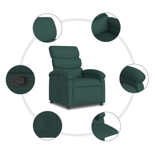 Recliner Chair Dark Green Fabric,Comfortable Recliner Chair with Manual Adjustment and Cozy Fabric Upholstery for Relaxation Living Room Armchairs, Recliners & Sleeper Chairs
