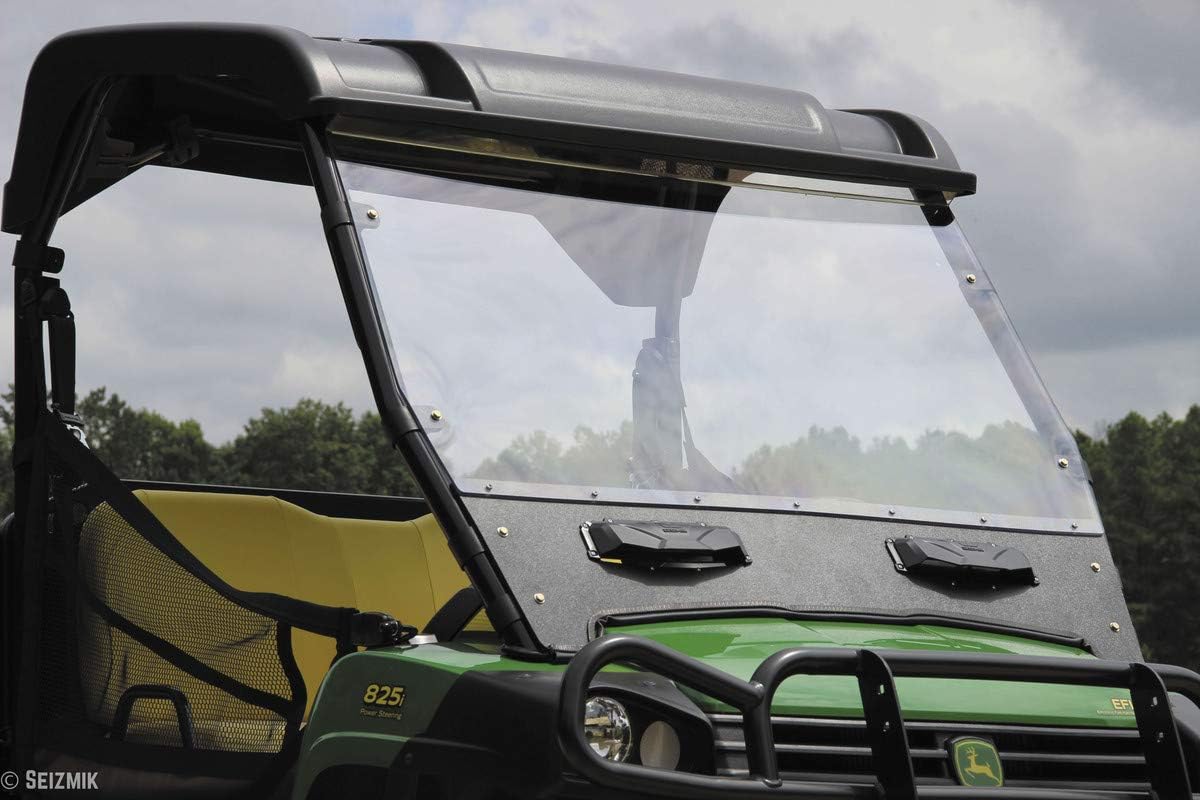 Tucker Rocky New Seizmik Versa-Vent Windshield (UV-Resistant Polycarbonate) - Fits: 2011-2017 John Deere Gator XUV 825i 4x4 UTV