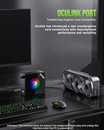 GMKtec Gaming PC, K11 AMD Ryzen 9 8945HS(8C/16T, Up to 5.2GHz), 32GB DDR5 RAM 1TB Mini PC Desktop Computer, Oculink, Dual NIC 2.5GbE LAN, HDMI/DisplayPort/USB4*2