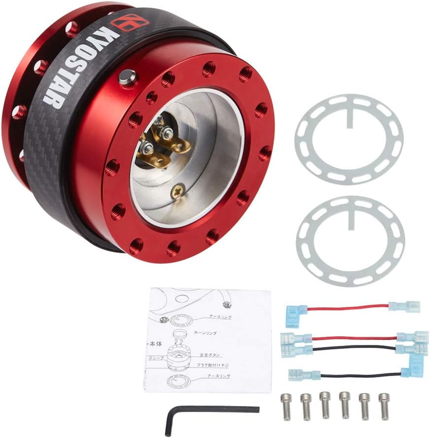 WKD Titanium Steering Wheel Quick Release Hub Adapter Snap Off Boos Kit Black #8313