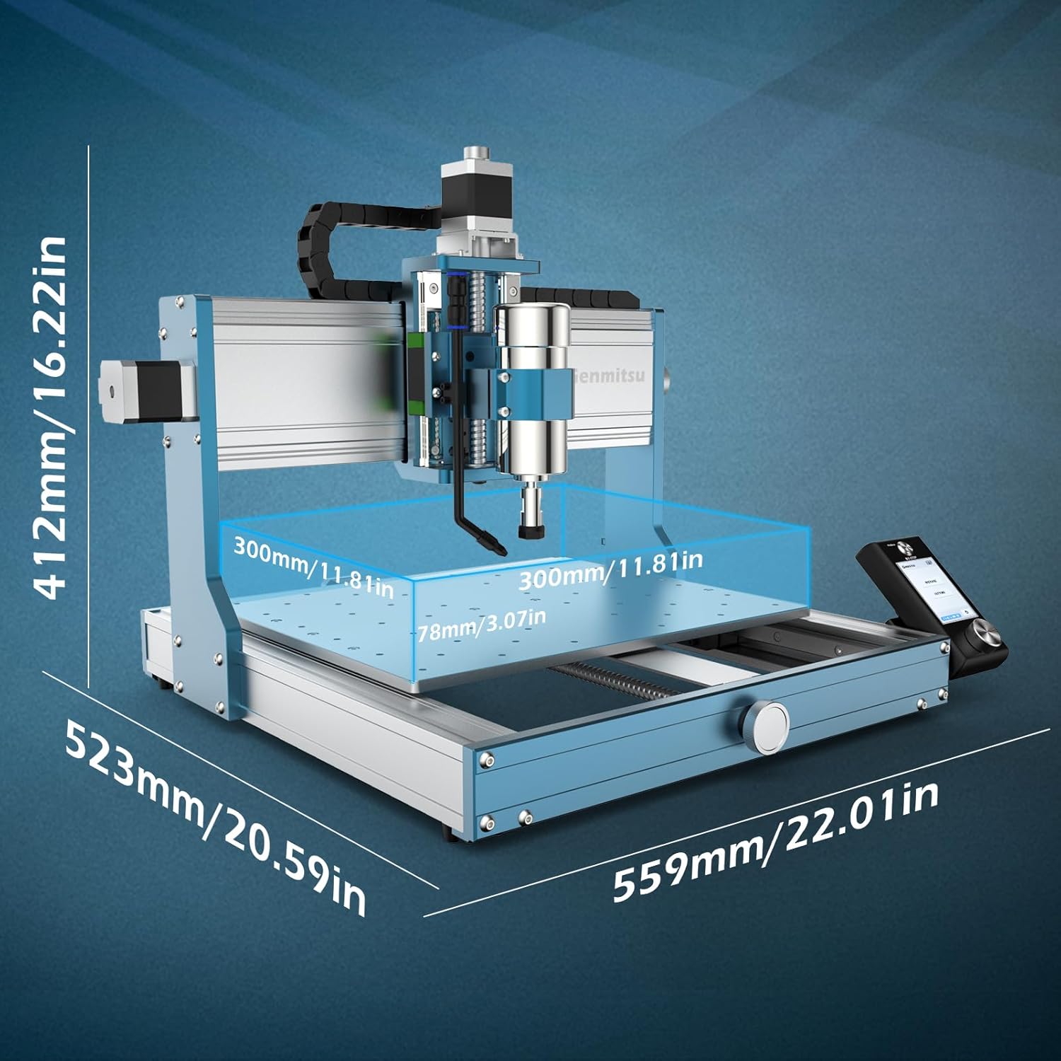 Genmitsu 3030-PROVer MAX CNC Router Machine + 710W CNC Spindle Motor with 65mm Diameter
