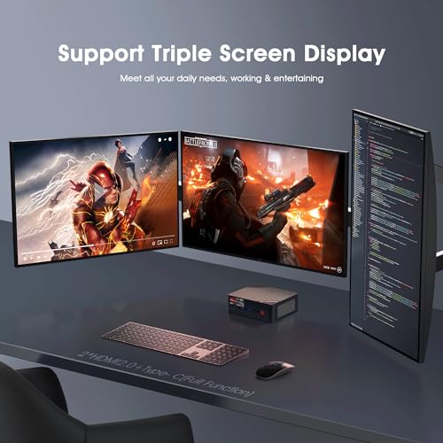 Mini PC N100 Intel 12th Mini Computers Windows 11 Pro 16GB DDR4 RAM 512GB PCIe x1 SSD, 4K 60HZ Triple Displays by Dual HDMI+Type-C, 6W TDP Quiet Mini PC, WIFI5, Office, Education
